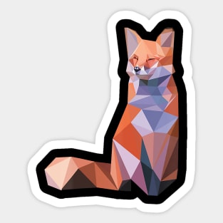 Fox Abstract Polygon Art Cool Geometric Wild Animal Sticker